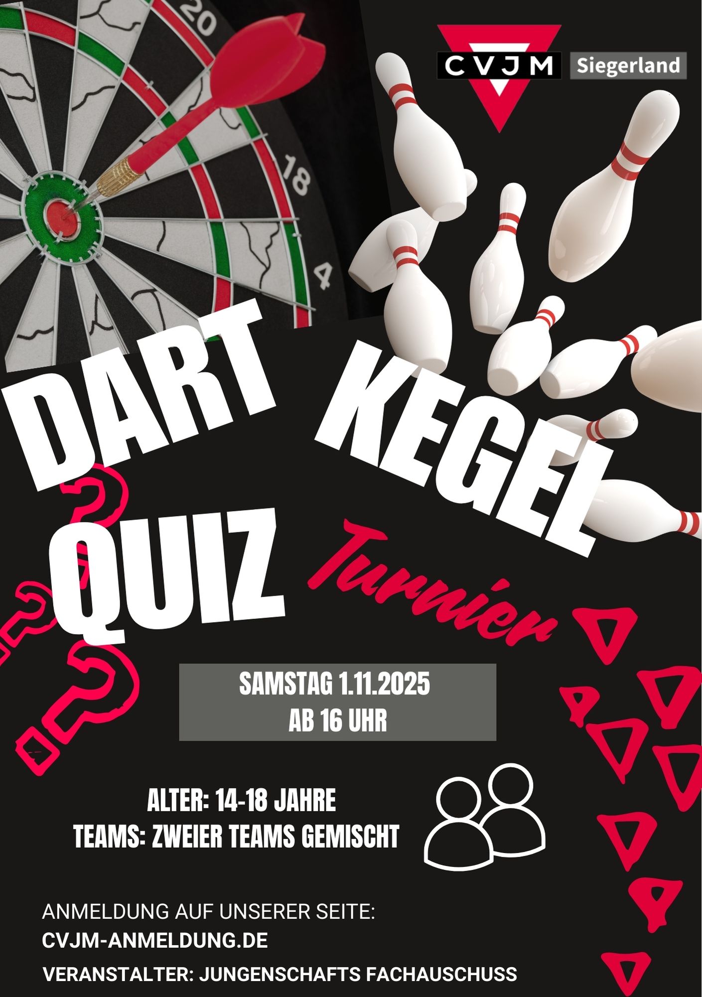 Dart-, Kegel-, Quizturnier